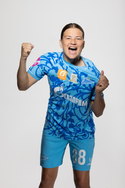 Фотосессия основного состава женского футбольного клуба «Зенит» сезона 2025/2026 (Jogel).