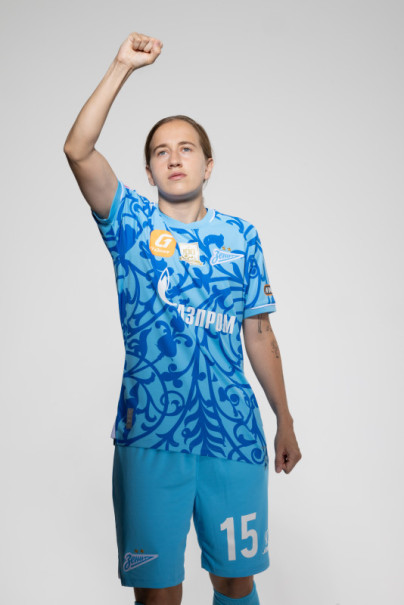 Фотосессия основного состава женского футбольного клуба «Зенит» сезона 2025/2026 (Jogel).