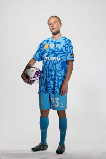 Фотосессия основного состава женского футбольного клуба «Зенит» сезона 2025/2026 (Jogel).