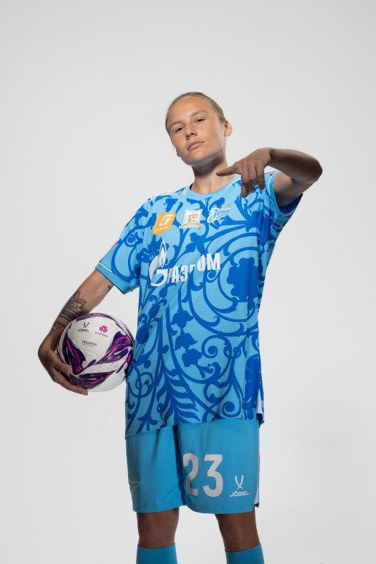 Фотосессия основного состава женского футбольного клуба «Зенит» сезона 2025/2026 (Jogel).