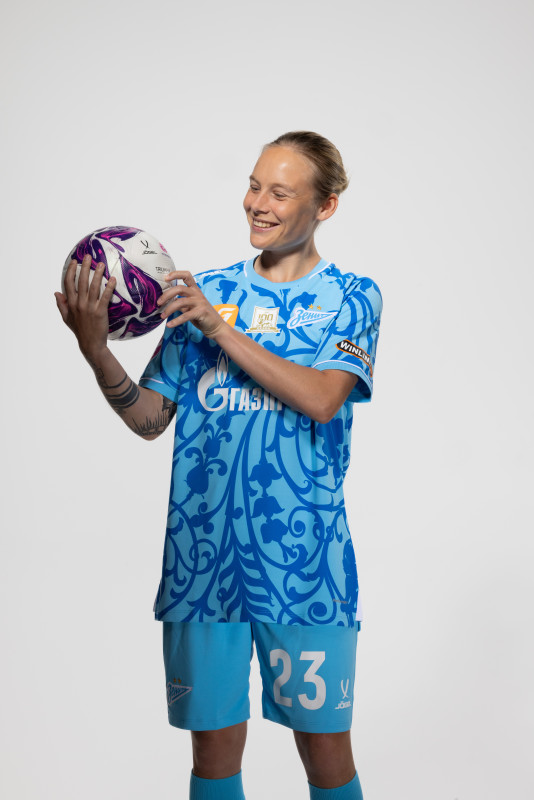 Фотосессия основного состава женского футбольного клуба «Зенит» сезона 2025/2026 (Jogel).