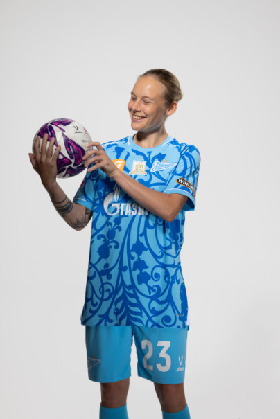 Фотосессия основного состава женского футбольного клуба «Зенит» сезона 2025/2026 (Jogel).
