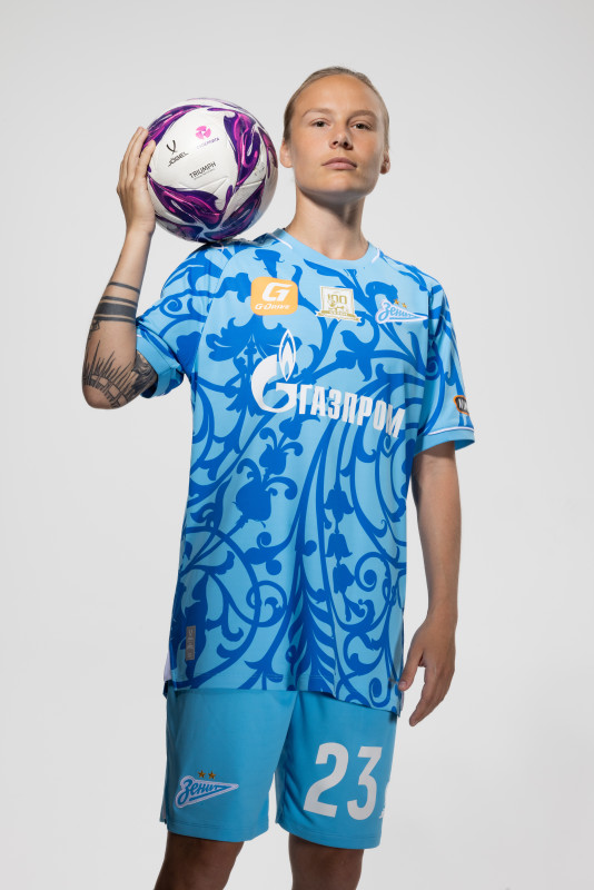 Фотосессия основного состава женского футбольного клуба «Зенит» сезона 2025/2026 (Jogel).