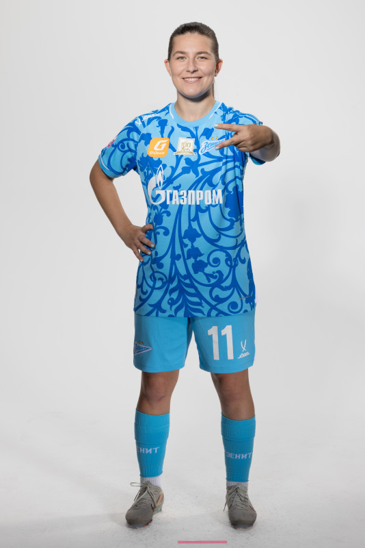 Фотосессия основного состава женского футбольного клуба «Зенит» сезона 2025/2026 (Jogel).