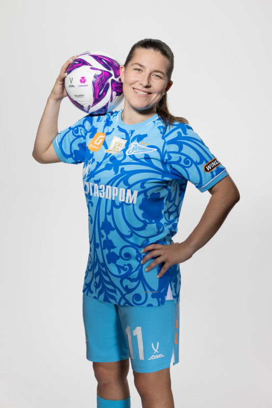 Фотосессия основного состава женского футбольного клуба «Зенит» сезона 2025/2026 (Jogel).