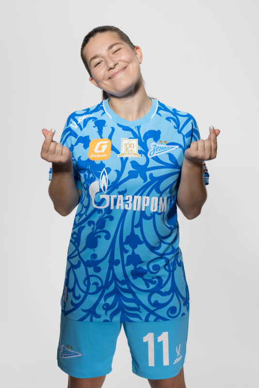 Фотосессия основного состава женского футбольного клуба «Зенит» сезона 2025/2026 (Jogel).