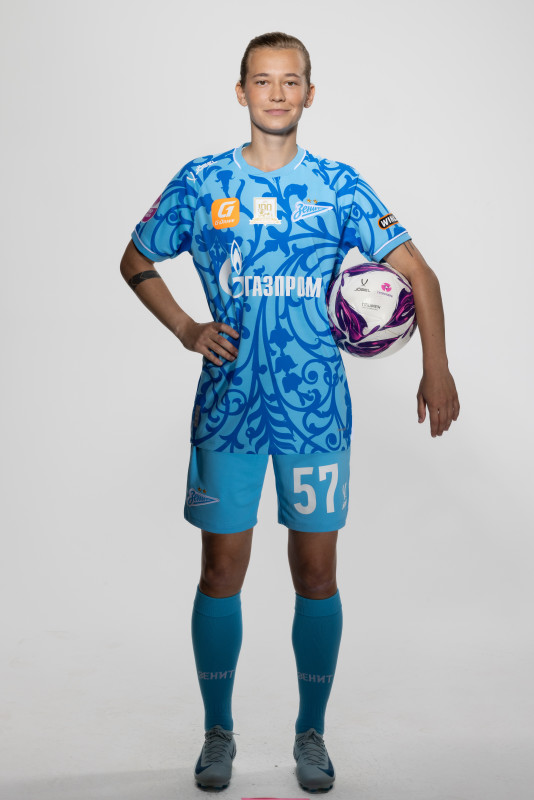 Фотосессия основного состава женского футбольного клуба «Зенит» сезона 2025/2026 (Jogel).