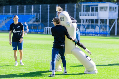 Тренировка женской команды перед матчем с «Рязань-ВДВ»