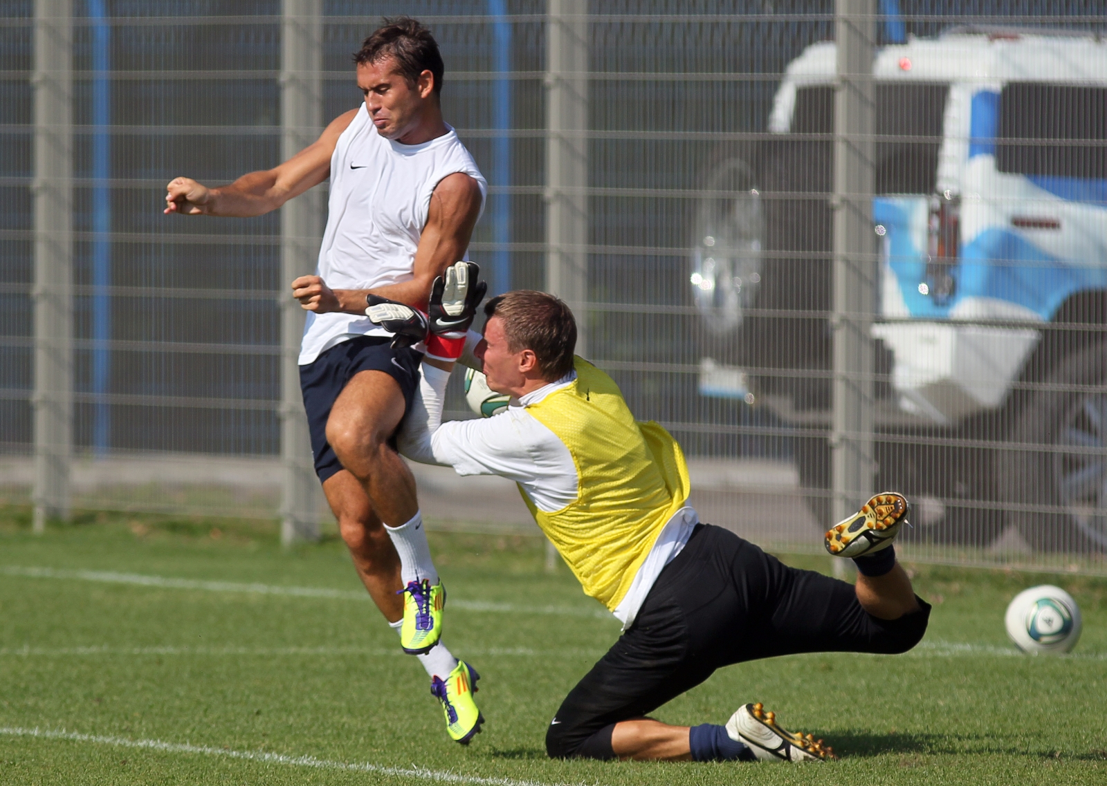 Тренировка перед матчем Анжи—Зенит