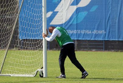 Тренировка перед матчем Анжи—Зенит