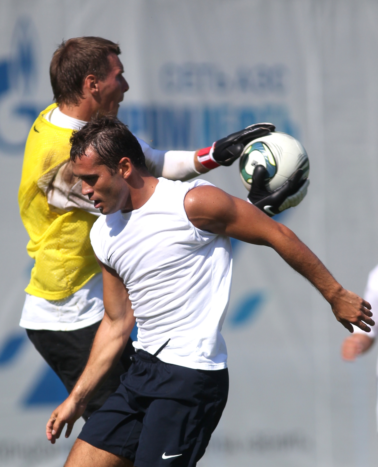 Тренировка перед матчем Анжи—Зенит