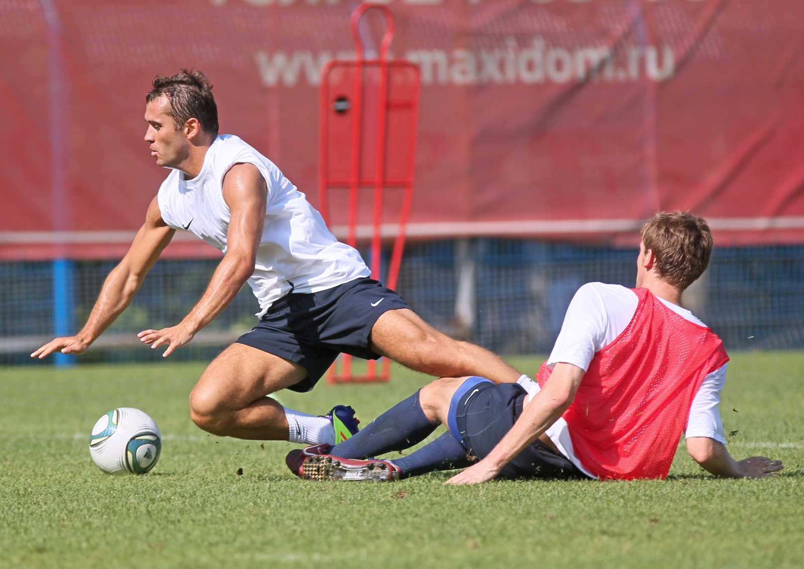 Тренировка перед матчем Анжи—Зенит