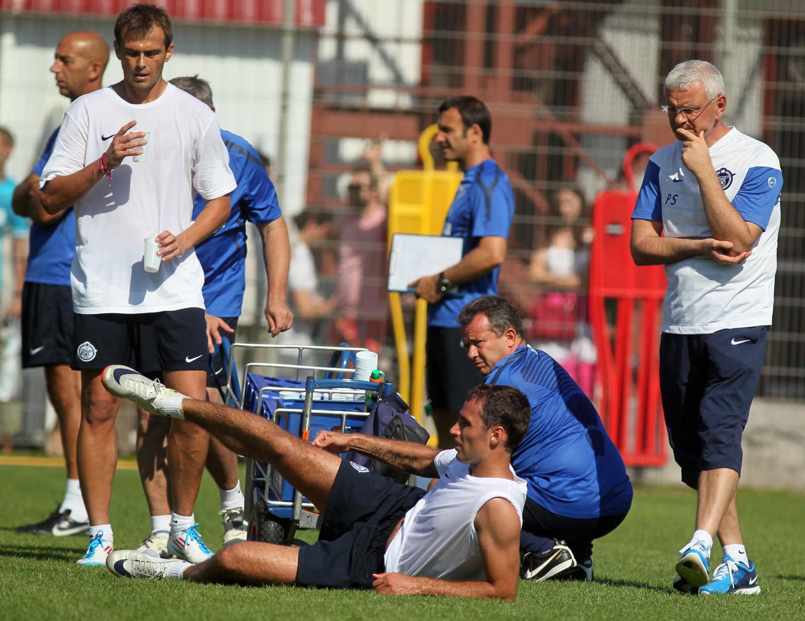 Тренировка перед матчем Анжи—Зенит