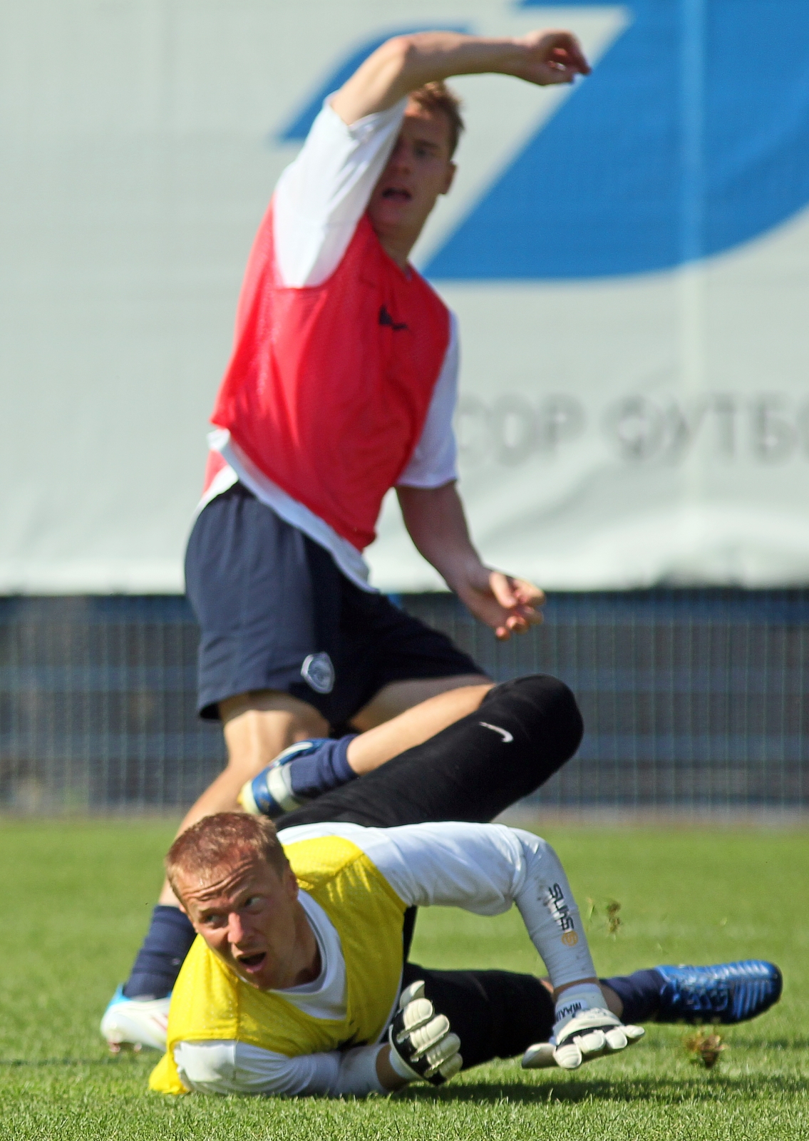 Тренировка перед матчем Анжи—Зенит