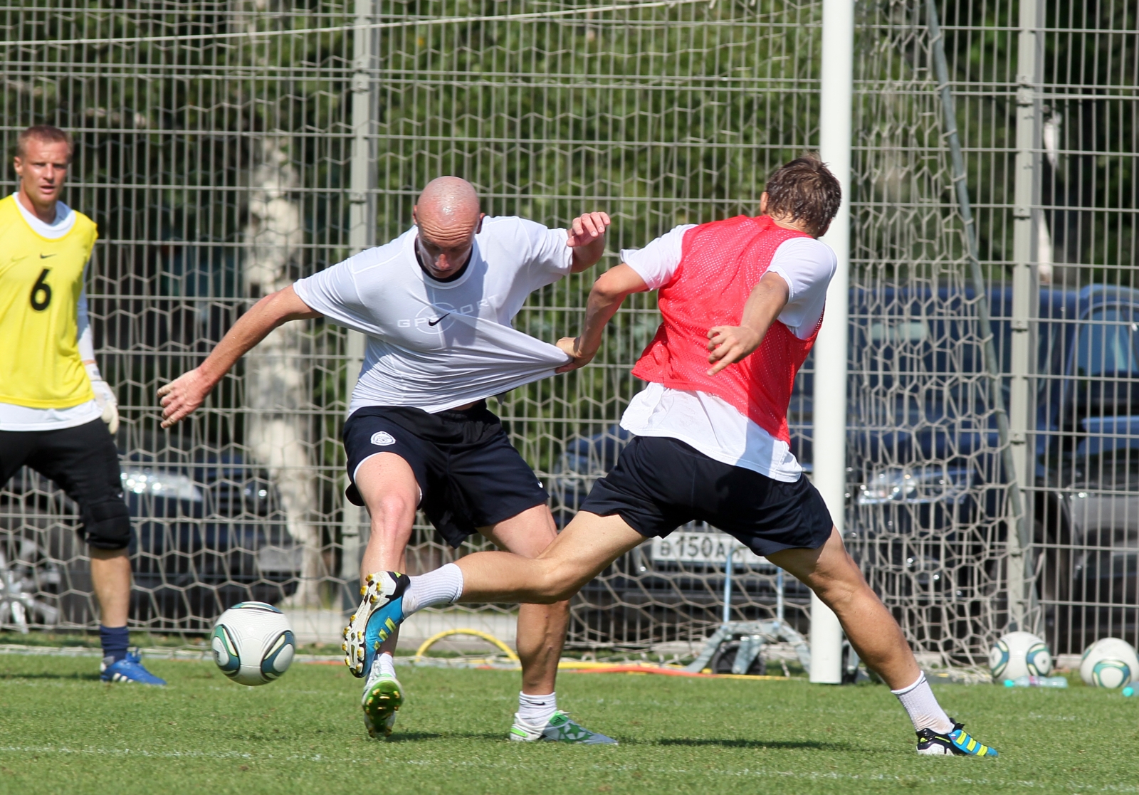 Тренировка перед матчем Анжи—Зенит