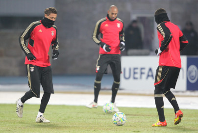 Открытая тренировка ФК Бенфика перед матчем 1/8 финала Лиги чемпионов УЕФА