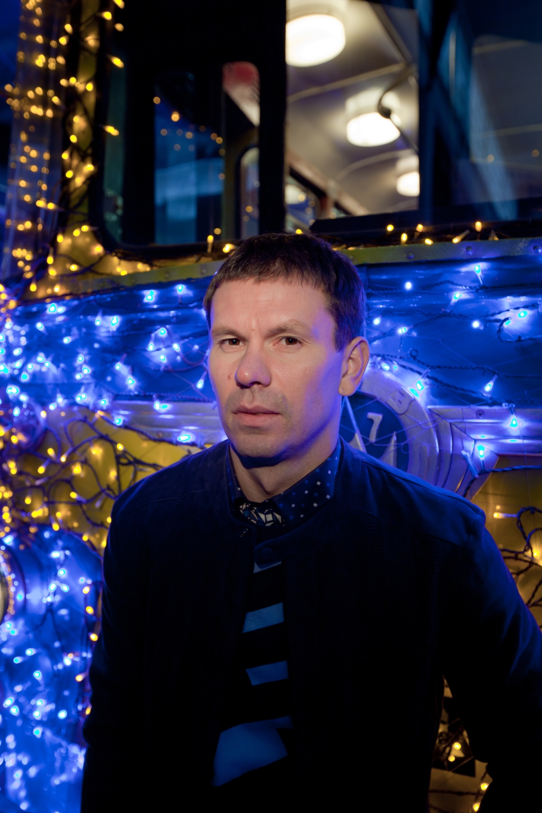 Константин Зырянов в трамвайном парке