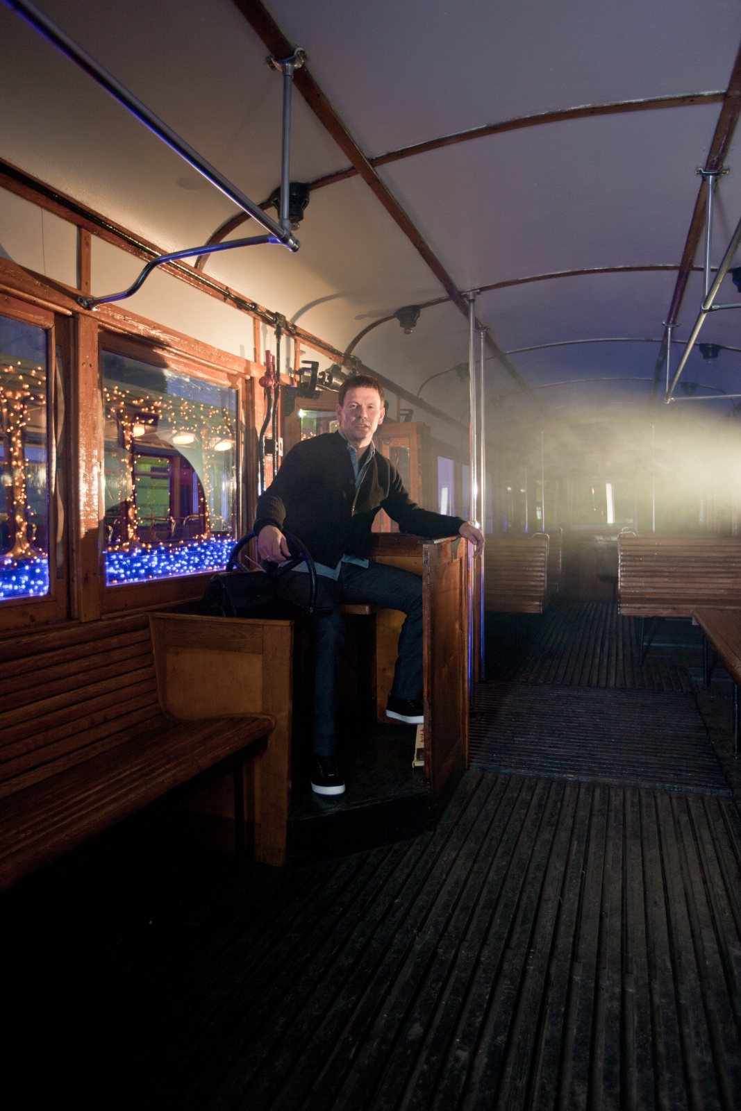 Константин Зырянов в трамвайном парке