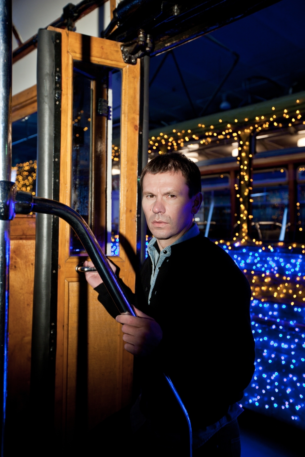 Константин Зырянов в трамвайном парке