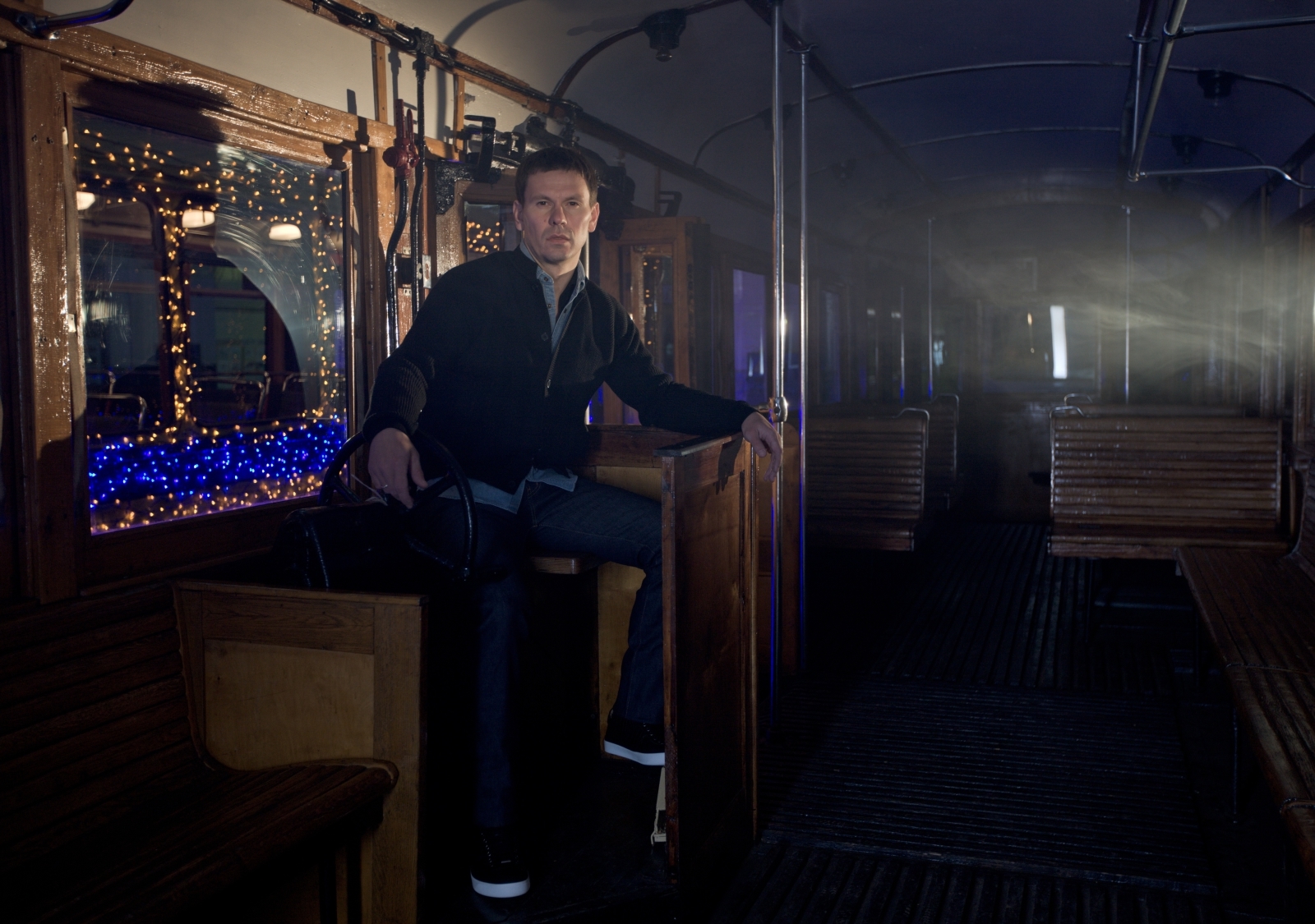 Константин Зырянов в трамвайном парке