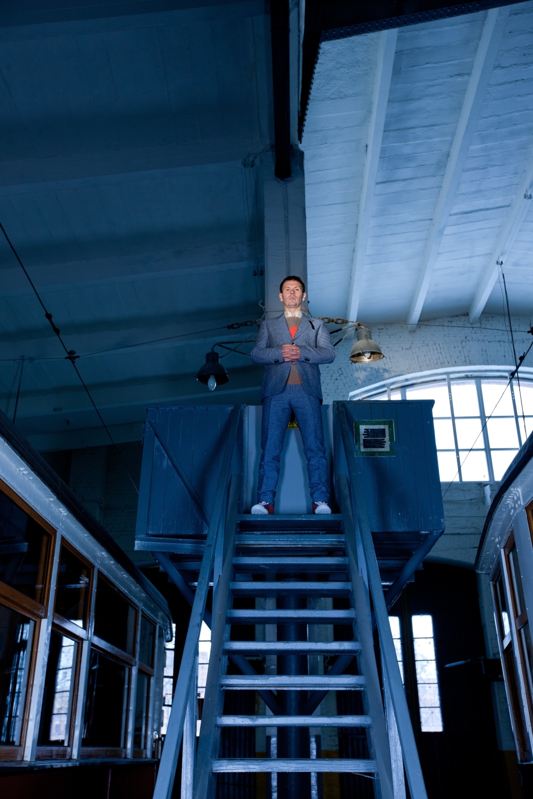 Константин Зырянов в трамвайном парке