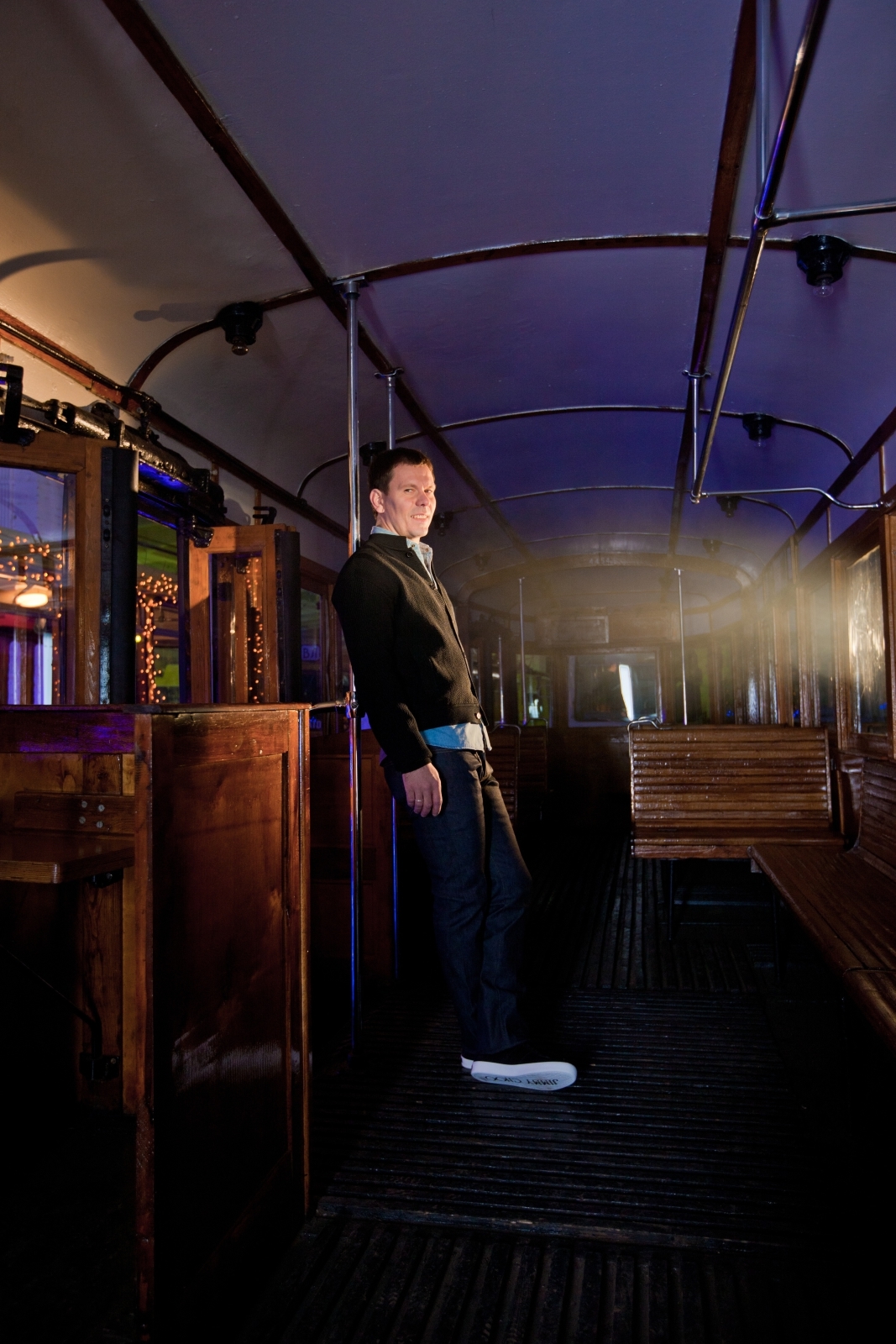 Константин Зырянов в трамвайном парке