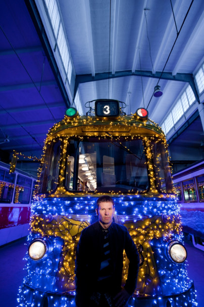 Константин Зырянов в трамвайном парке