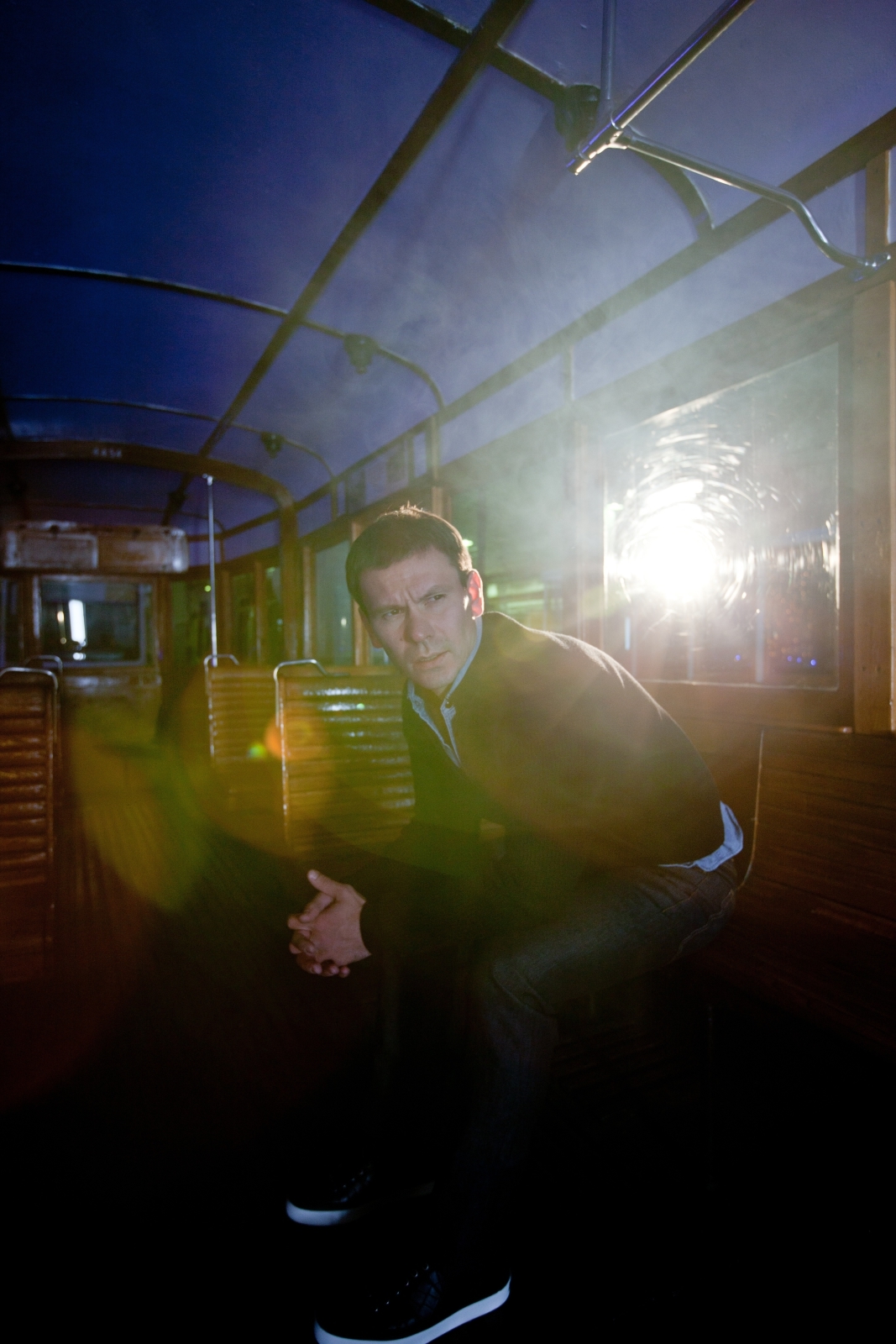 Константин Зырянов в трамвайном парке