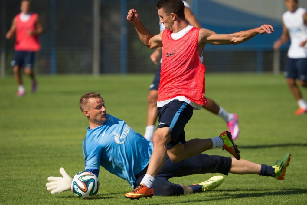 Тренировка «Зенита» перед матчем с АЕЛ