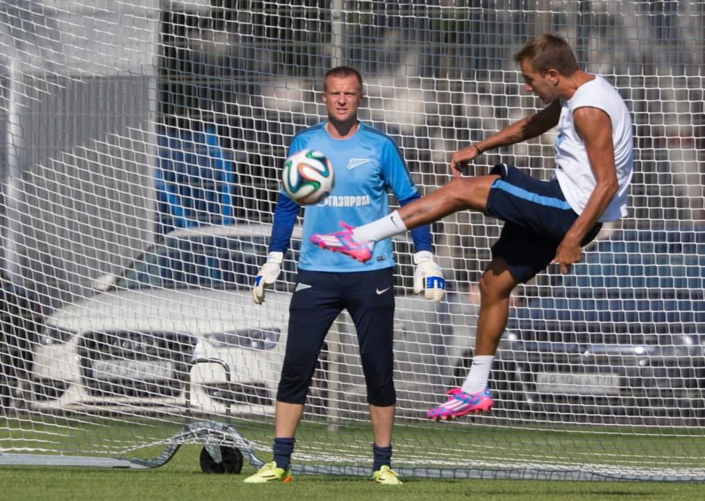 Тренировка «Зенита» перед матчем с АЕЛ