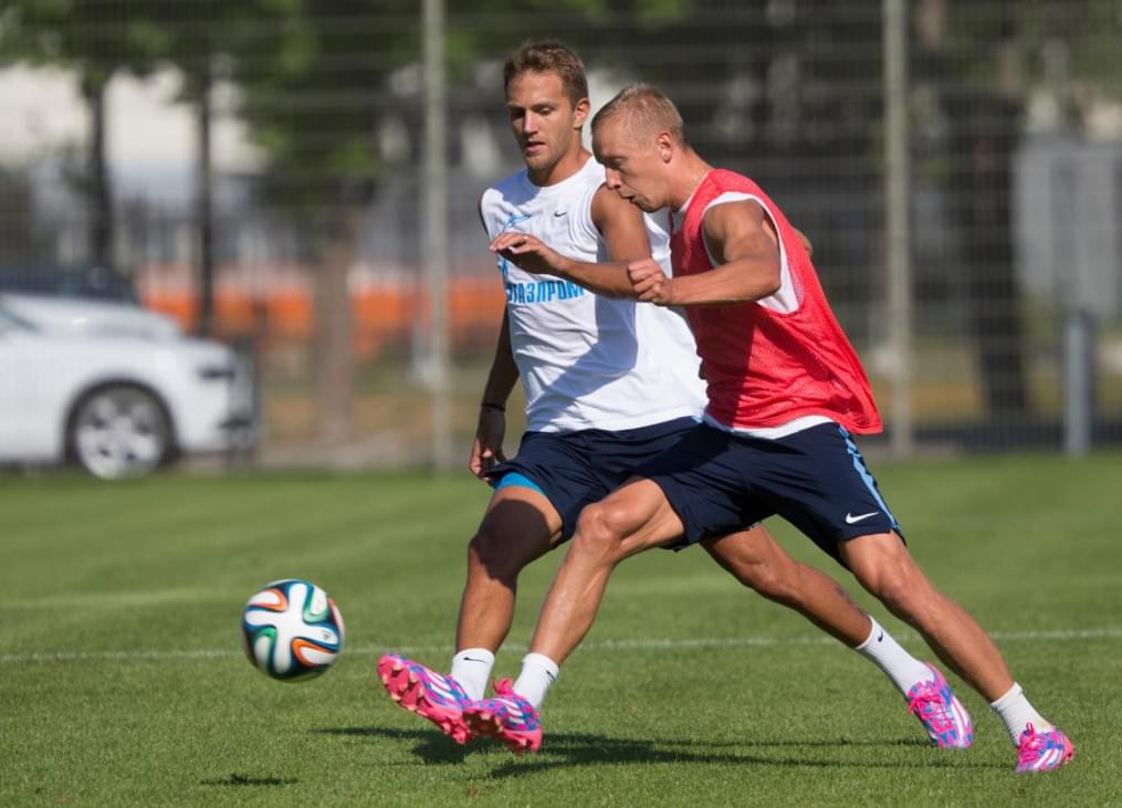 Тренировка «Зенита» перед матчем с АЕЛ