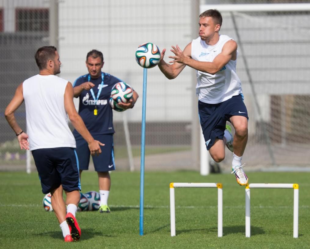 Тренировка «Зенита» перед матчем с АЕЛ