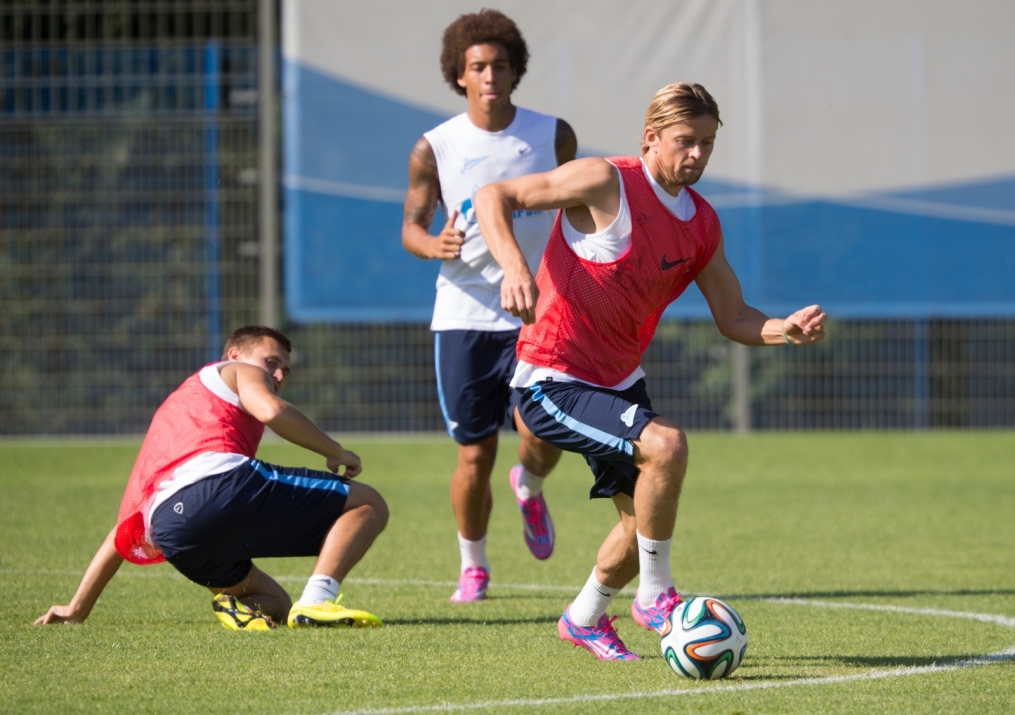Тренировка «Зенита» перед матчем с АЕЛ