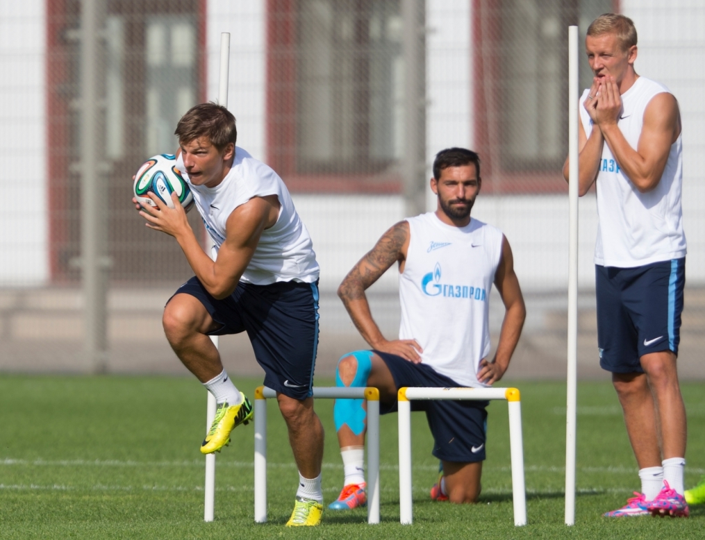 Тренировка «Зенита» перед матчем с АЕЛ