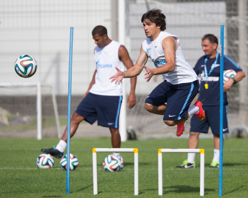 Тренировка «Зенита» перед матчем с АЕЛ