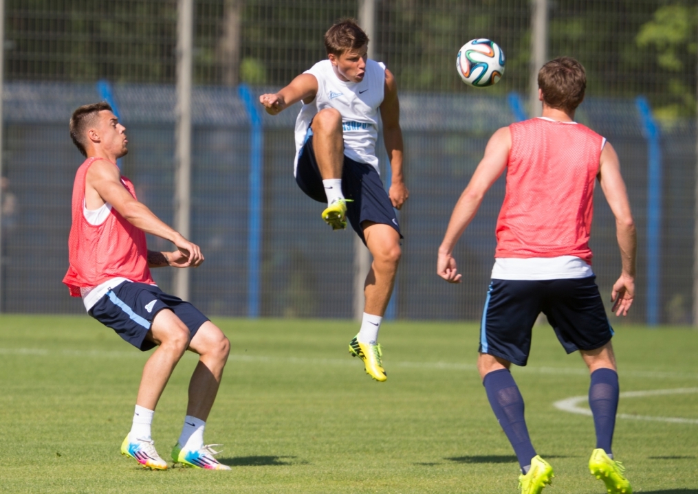 Тренировка «Зенита» перед матчем с АЕЛ