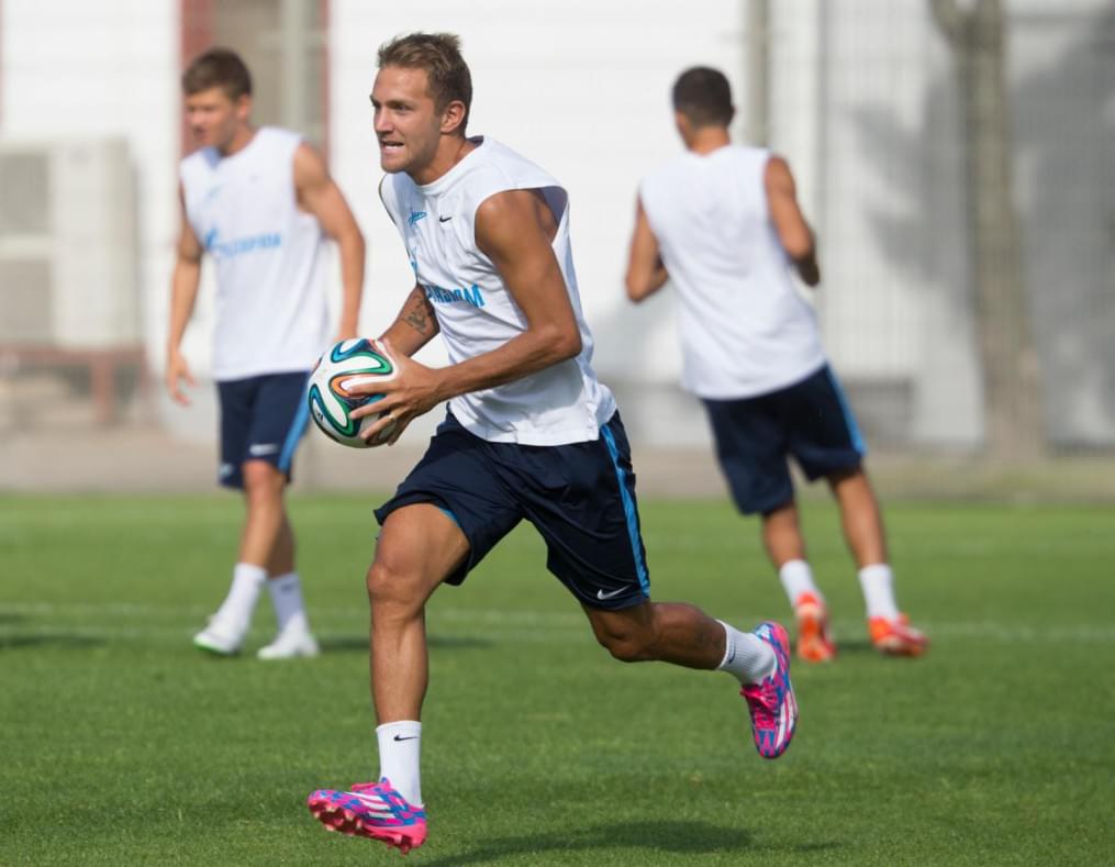 Тренировка «Зенита» перед матчем с АЕЛ