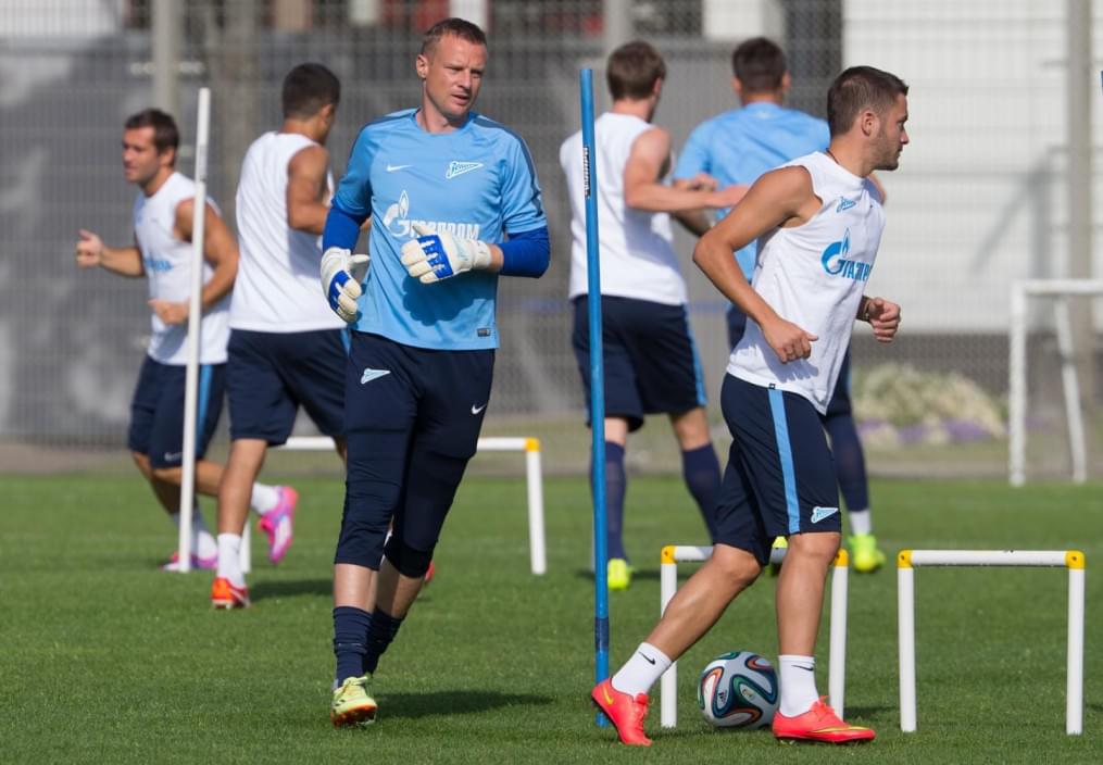 Тренировка «Зенита» перед матчем с АЕЛ