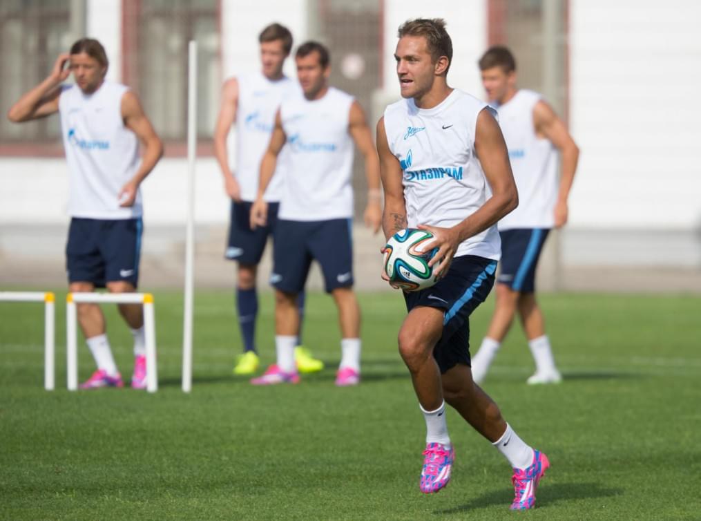 Тренировка «Зенита» перед матчем с АЕЛ