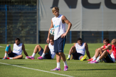 Тренировка «Зенита» перед матчем с АЕЛ