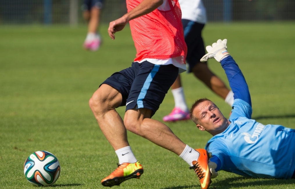 Тренировка «Зенита» перед матчем с АЕЛ