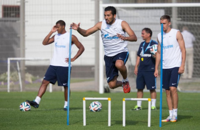 Тренировка «Зенита» перед матчем с АЕЛ