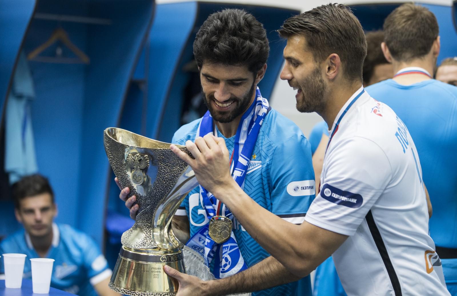 Празднование в раздевалке после матча Суперкубок России 2015, «Зенит» — «Локомотив»