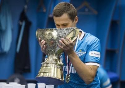 Празднование в раздевалке после матча Суперкубок России 2015, «Зенит» — «Локомотив»