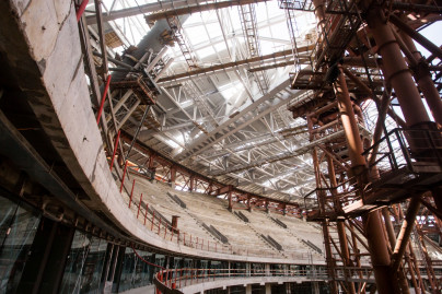 Строительство стадиона на Крестовском острове: Июнь 2015 года