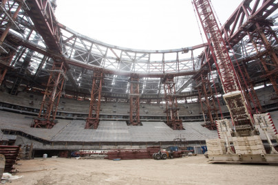 Строительство стадиона на Крестовском острове: Июнь 2015 года