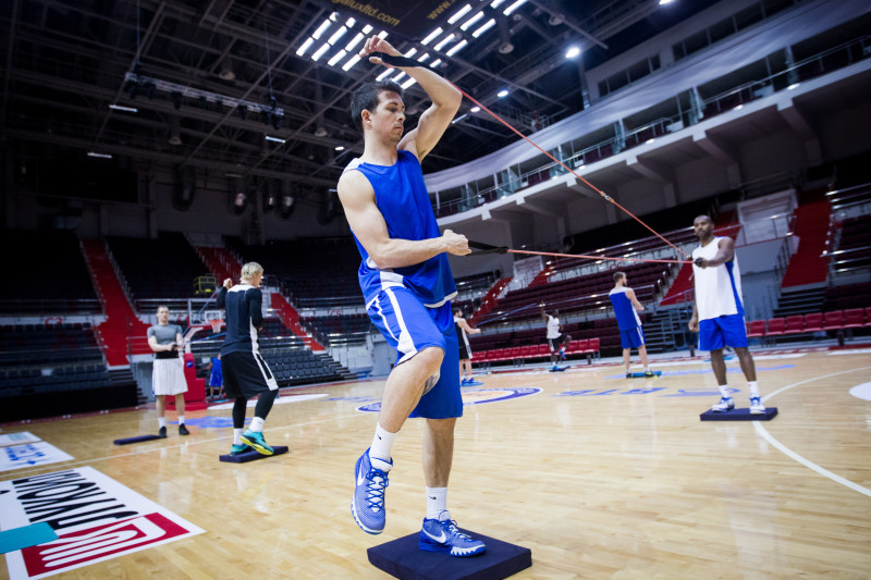 Тренировка основного состава БК «Зенит» перед матчем Единой лиги ВТБ 2015/2016 «Зенит» — «Астана»