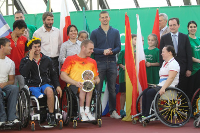 Михаил Кержаков на финальных соревнованиях среди теннисистов-паралимпийцев