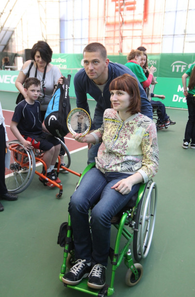 Михаил Кержаков на финальных соревнованиях среди теннисистов-паралимпийцев