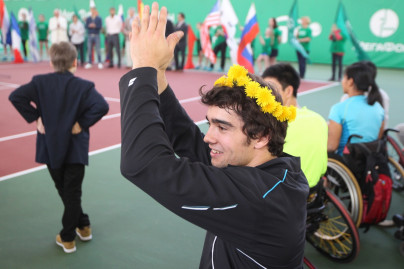 Михаил Кержаков на финальных соревнованиях среди теннисистов-паралимпийцев
